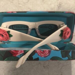 Etnia Women's Cream Sunglasses with Floral Design